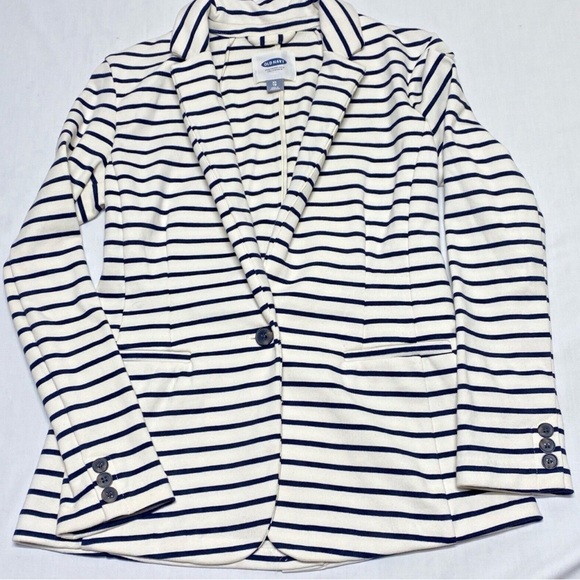 Old Navy Women's Navy Striped Blazer - Picture 1 of 8
